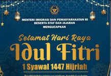 Menteri Imigrasi dan Pemasyarakatan RI Beserta Staf dan Jajaran Mengucapkan Selamat Hari Raya Idul Fitri 1 Syawal 1447 Hijriah