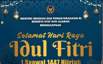 Menteri Imigrasi dan Pemasyarakatan RI Beserta Staf dan Jajaran Mengucapkan Selamat Hari Raya Idul Fitri 1 Syawal 1447 Hijriah