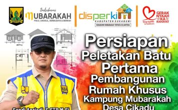 Disperkim Lakukan Persiapan Peletakan Batu Pertama Pembangunan Rumah Khusus Kp. Mubarokah Desa Cikadu