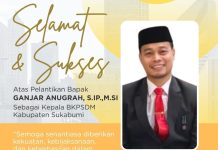 Dinas Pendidikan Kabupaten Sukabumi Ucapkan Selamat dan Sukses Kepada Bapak Ganjar Anugrah, S.IP., M.SI atas Pelantikannya Sebagai Kepala BKPSDM Kabupaten Sukabumi