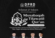 DPRD Kabupaten Sukabumi Mengucapkan Selamat dan Sukses atas Terselenggaranya MTQ Tingkat Kabupaten Sukabumi