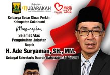 Keluarga Besar Disperkim Kabupaten Sukabumi Mengucapkan Selamat atas Dikukuhkannya H. Ade Suryaman, SH., MM. Sebagai Sekretaris Daerah Kabupaten Sukabumi
