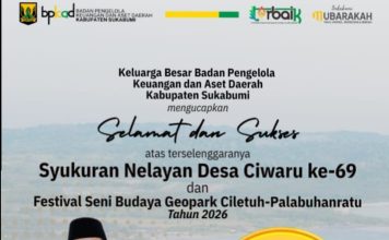 Keluarga Besar BPKAD Kabupaten Sukabumi Mengucapkan Selamat dan Sukses atas Terselenggaranya Syukuran Nelayan Desa Ciwaru ke-69