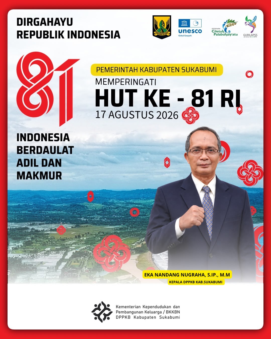 DPPKB Kabupaten Sukabumi Mengucapkan Selamat HUT Ke 81 RI, 17 Agustus 2026