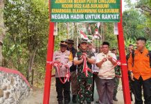 Jembatan Merah Putih Cihujung Diresmikan, Dandim” Sangat Penting untuk Masyarakat”