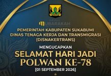 Dinas Tenaga Kerja dan Transmigrasi (Disnakertrans) Kabupaten Sukabumi Mengucapkan Hari Polwan 01 September 2026