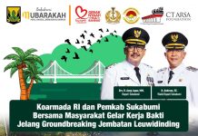 Koarmada RI dan Pemkab Sukabumi Bersama Masyarakat Gelar Kerja Bakti Jelang Groundbreaking Jembatan Leuwidinding