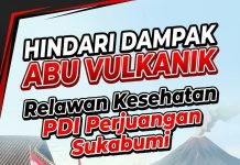 Hindari Dampak Abu Vulkanik, Relawan Kesehatan PDI Perjuangan Sukabumi Bagikan 1.000 Masker Gratis
