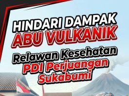 Hindari Dampak Abu Vulkanik, Relawan Kesehatan PDI Perjuangan Sukabumi Bagikan 1.000 Masker Gratis