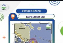 Gempa Bumi 5,9 – 6 Km Tenggara KEPSERIBU DKI