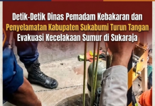 Detik-Detik Dinas Pemadam Kebakaran dan Penyelamatan Kabupaten Sukabumi Turun Tangan Evakuasi Kecelakaan Sumur di Sukaraja