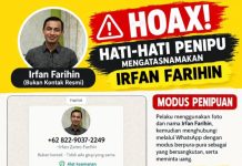 Hati-Hati Penipuan! Foto dan Nama Irfan Farihin Kasubag Humprot Sekertariat DPRD Kabupaten Sukabumi Dicatut, Nomor Ini Bukan Kontak Resmi