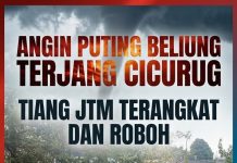 Angin Puting Beliung Terjang Cicurug, Tiang JTM Terangkat dan Roboh, PLN Berjibaku Pulihkan Listrik