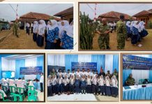 Peringati Sumpah Pemuda, Satgas TMMD ke-130 Kodim 0622 Sukabumi Bangun Jiwa Nasionalisme Pelajar MTs At-Tohariyah