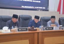 Wabup Andreas Hadiri Rapur DPRD Kabupaten Sukabumi, Agenda Pandangan Umum Fraksi Atas Perubahan Perda Nomor 7/2016