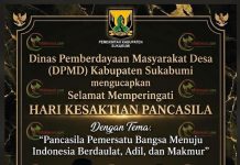 DPMD Kabupaten Sukabumi Mengucapkan Selamat Memperingati Hari Kesaktian Pancasila
