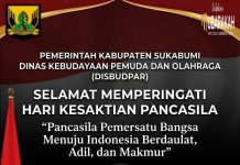 DISBUDPORA Kabupaten Sukabumi Mengucapkan Selamat Memperingati Hari Kesaktian Pancasila