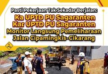 Pastikan Pekerjaan Tak Sekadar Berjalan, Ka UPTD PU Sagaranten Monitor Langsung Pemeliharaan Jalan Cipamingkis-Cikarang