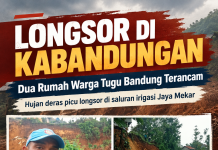 Longsor Terjang Saluran Irigasi di Kabandungan, Dua Rumah Warga Tugu Bandung Terancam