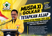 Musda XI Golkar Tetapkan Asjap sebagai Ketua Periode 2025–2030, Konsolidasi hingga Akar Rumput Jadi Fokus Kepemimpinan