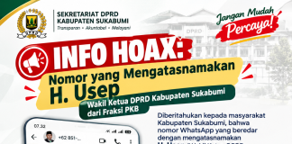 Waspada Penipuan! Nomer WhatsApp Palsu Catut Nama H. Usep, Sekertaeiat DPRD Sukabumi Ingatkan Masyarakat