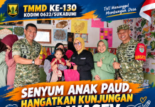Kehangatan TMMD ke-130 Menyapa Dunia Anak, Tim Wasev Beri Perhatian kepada Murid PAUD Mawar X Mekarjaya